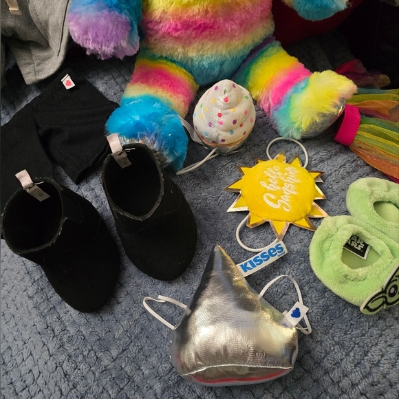 Build A Bear Rainbow Sparkle Teddy Bear with Accessories - Picture 3 of 8